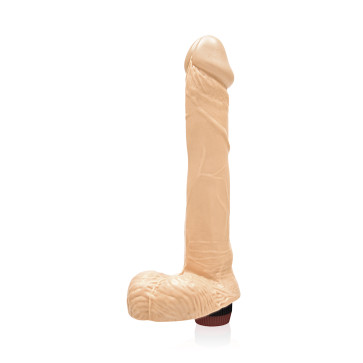 SI IGNITE Cock with Balls and Vibration, Vinyl, Flesh, 23 cm (9 in), Ø 4,8 cm (1,9 in)