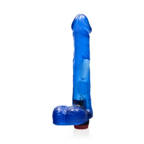SI IGNITE Cock with Balls and Vibration, Vinyl, Blue, 23 cm (9 in), Ø 4,8 cm (1,9 in)