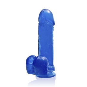 SI IGNITE Thick Cock with Balls and Suction, Vinyl, Blue, 20 cm (8 in), Ø 6,0 cm (2,4 in)